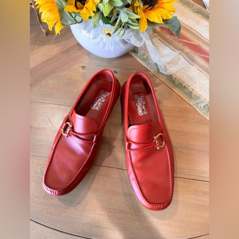 Salvatore Ferragamo Red Loafers